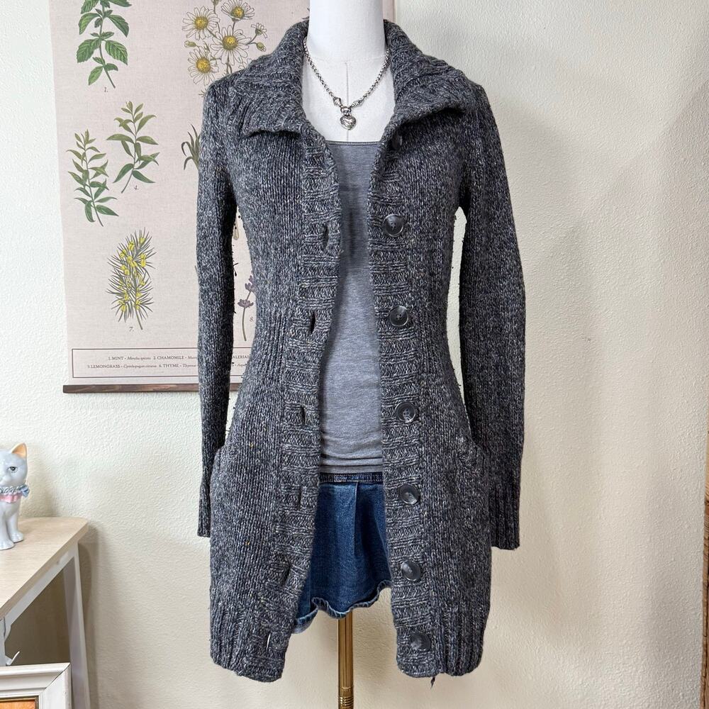 Long Wool Blend Cardigan Sweater Gloomy Coquette Morute Forest Twee Y2k 2010s S